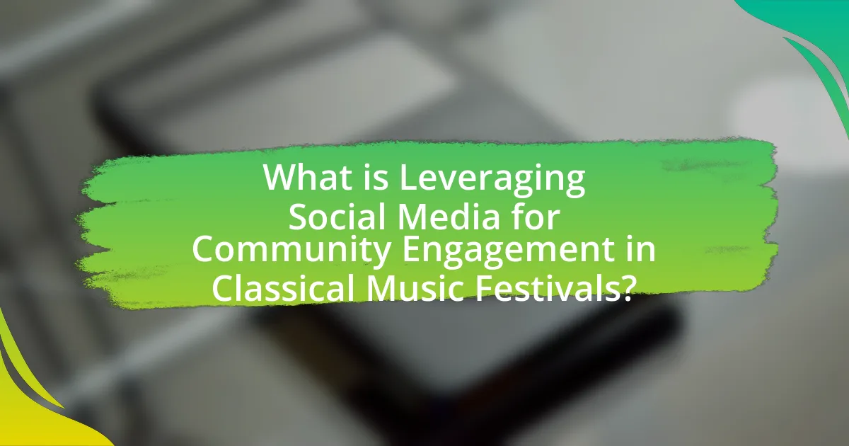 What is Leveraging Social Media for Community Engagement in Classical Music Festivals?